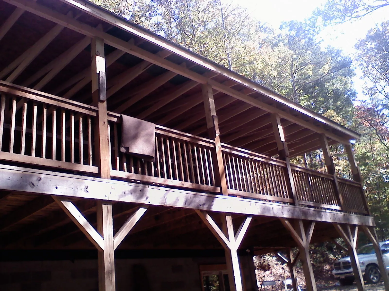 Timber framing under a new elevated porch and deck — Roof Leak Repair in Burke by Roofing Brothers